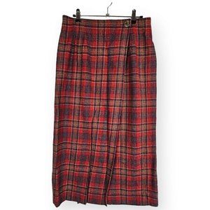 Vtg Pendleton Size 12 100% New Wool Skirt Signature Tartan Plaid Modest